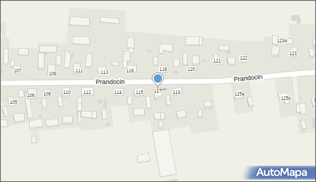 Prandocin, Prandocin, 117, mapa Prandocin