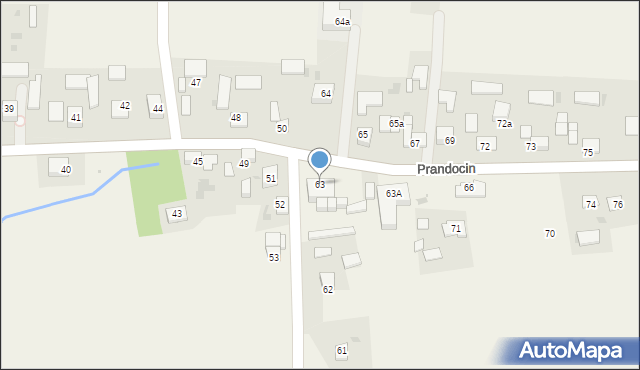 Prandocin, Prandocin, 63, mapa Prandocin