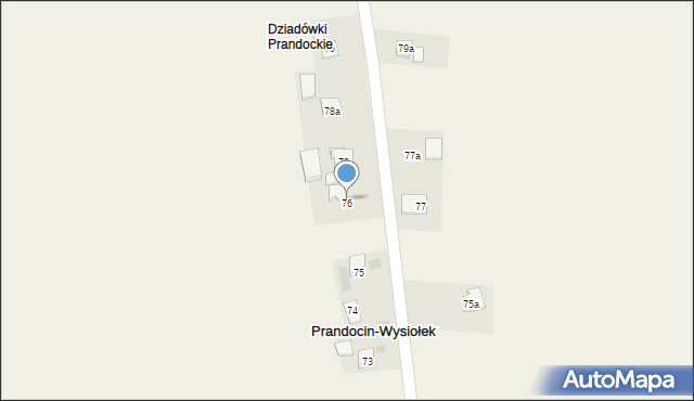 Prandocin-Wysiołek, Prandocin-Wysiołek, 76, mapa Prandocin-Wysiołek