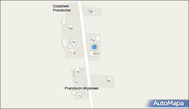 Prandocin-Wysiołek, Prandocin-Wysiołek, 77, mapa Prandocin-Wysiołek