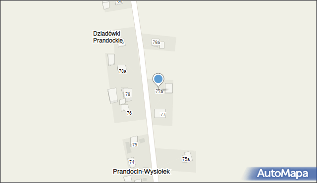 Prandocin-Wysiołek, Prandocin-Wysiołek, 77a, mapa Prandocin-Wysiołek