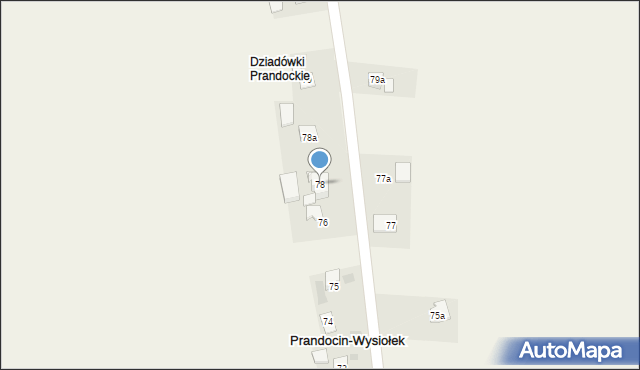 Prandocin-Wysiołek, Prandocin-Wysiołek, 78, mapa Prandocin-Wysiołek