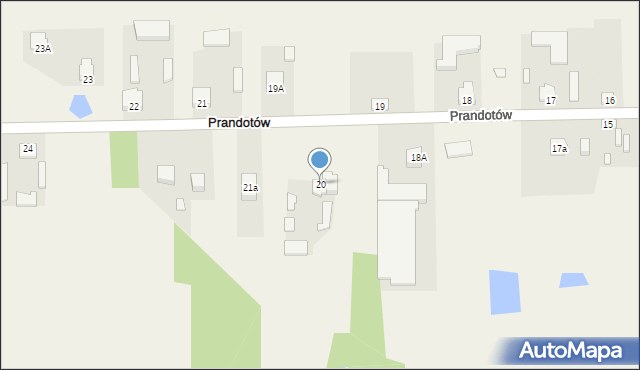 Prandotów, Prandotów, 20, mapa Prandotów