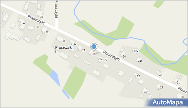 Praszczyki, Praszczyki, 28, mapa Praszczyki