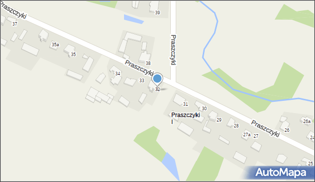 Praszczyki, Praszczyki, 32, mapa Praszczyki