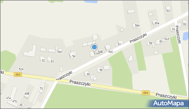 Praszczyki, Praszczyki, 54a, mapa Praszczyki