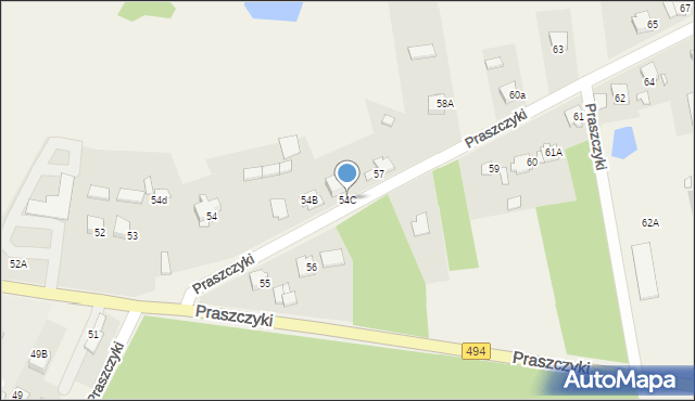 Praszczyki, Praszczyki, 54C, mapa Praszczyki