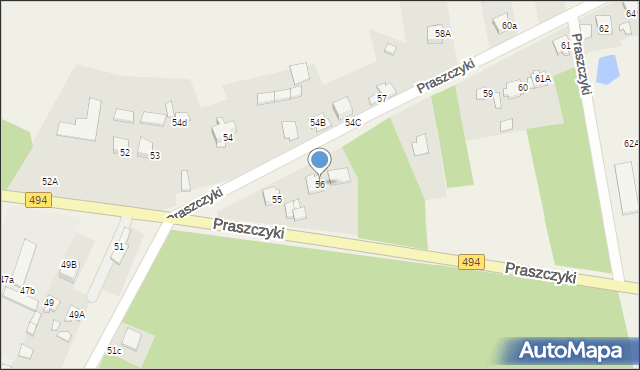 Praszczyki, Praszczyki, 56, mapa Praszczyki