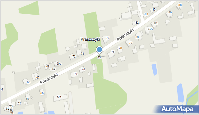 Praszczyki, Praszczyki, 75, mapa Praszczyki