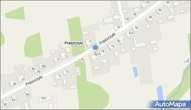 Praszczyki, Praszczyki, 76, mapa Praszczyki