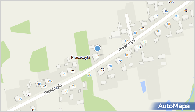 Praszczyki, Praszczyki, 77, mapa Praszczyki