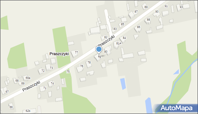 Praszczyki, Praszczyki, 79, mapa Praszczyki