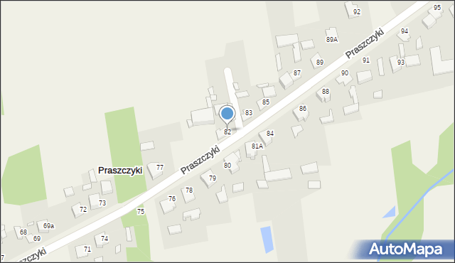 Praszczyki, Praszczyki, 82, mapa Praszczyki