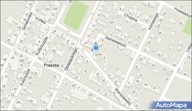 Praszka, Prusa Bolesława, 2, mapa Praszka