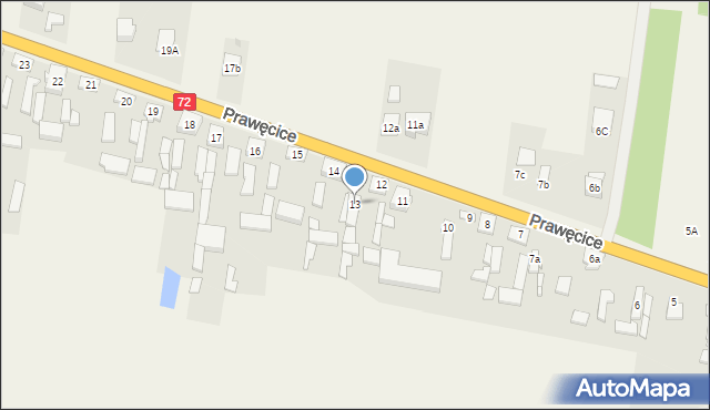 Prawęcice, Prawęcice, 13, mapa Prawęcice