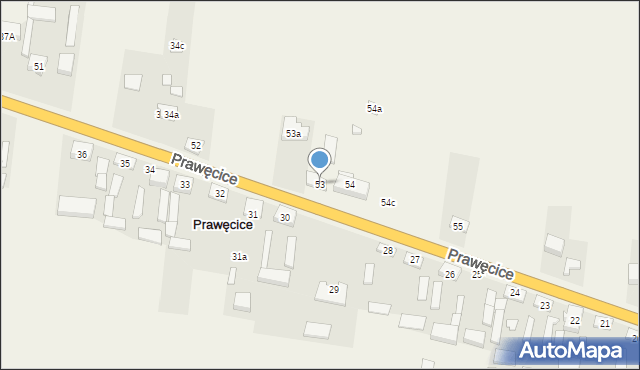 Prawęcice, Prawęcice, 53, mapa Prawęcice