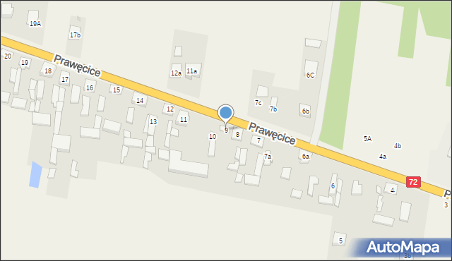 Prawęcice, Prawęcice, 9, mapa Prawęcice