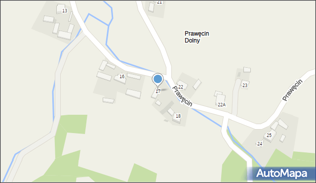 Prawęcin, Prawęcin, 17, mapa Prawęcin