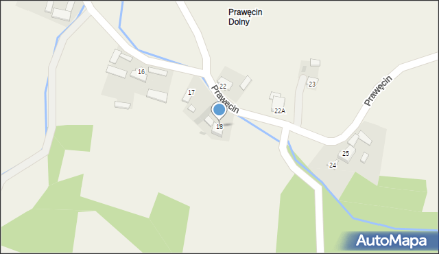 Prawęcin, Prawęcin, 18, mapa Prawęcin