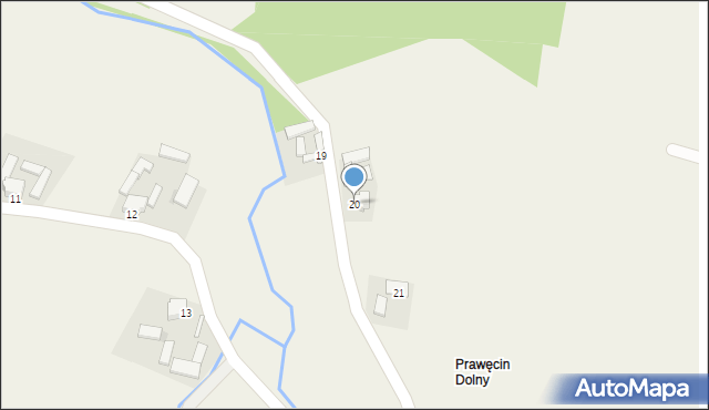 Prawęcin, Prawęcin, 20, mapa Prawęcin