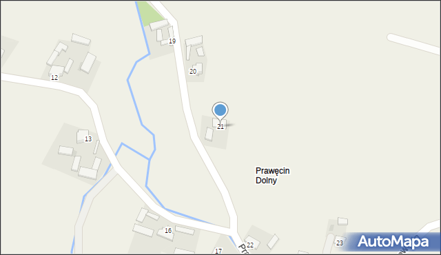 Prawęcin, Prawęcin, 21, mapa Prawęcin