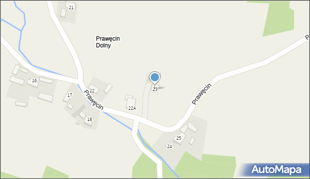 Prawęcin, Prawęcin, 23, mapa Prawęcin