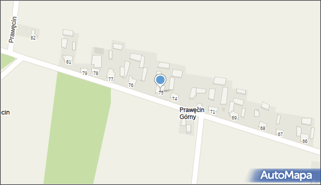 Prawęcin, Prawęcin, 75, mapa Prawęcin