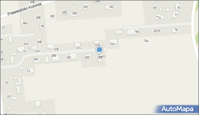 Prawiedniki-Kolonia, Prawiedniki-Kolonia, 28E, mapa Prawiedniki-Kolonia
