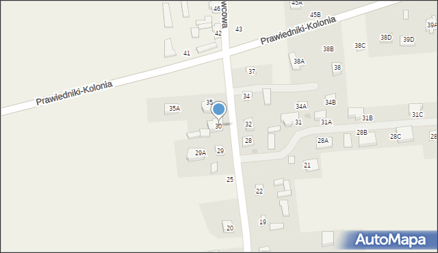 Prawiedniki-Kolonia, Prawiedniki-Kolonia, 30, mapa Prawiedniki-Kolonia