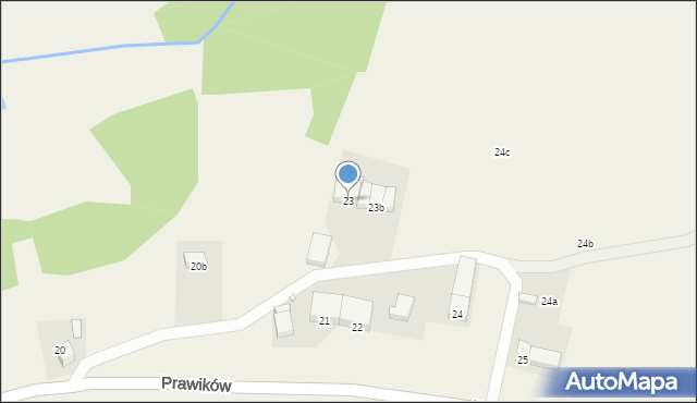 Prawików, Prawików, 23, mapa Prawików