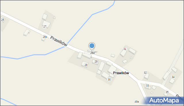 Prawików, Prawików, 28a, mapa Prawików