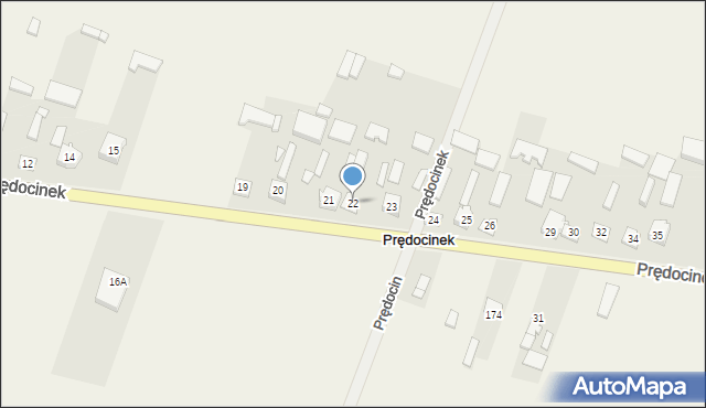 Prędocinek, Prędocinek, 22, mapa Prędocinek