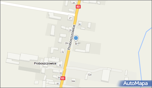 Proboszczowice, Proboszczowice, 30, mapa Proboszczowice