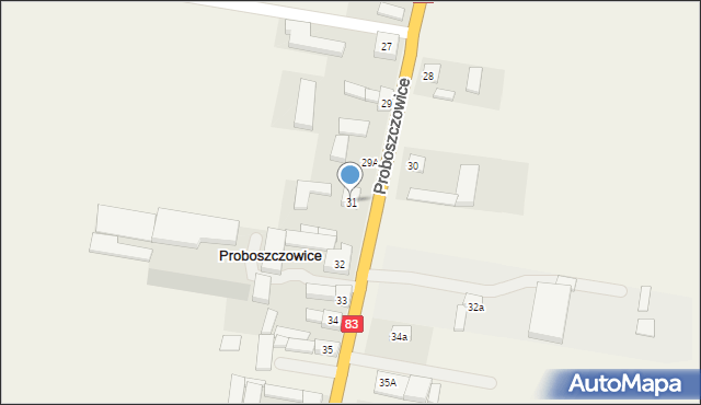 Proboszczowice, Proboszczowice, 31, mapa Proboszczowice