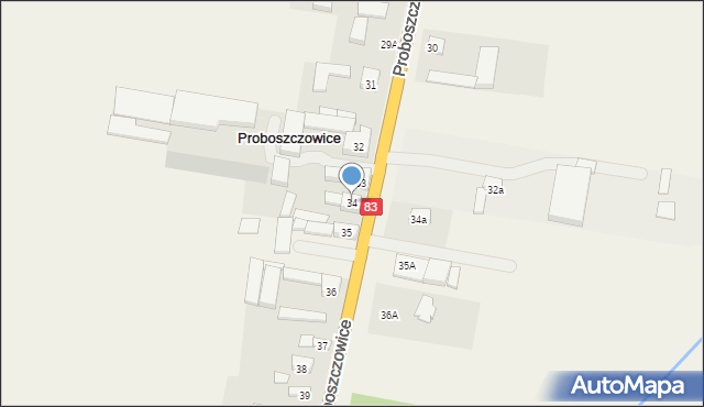 Proboszczowice, Proboszczowice, 34, mapa Proboszczowice