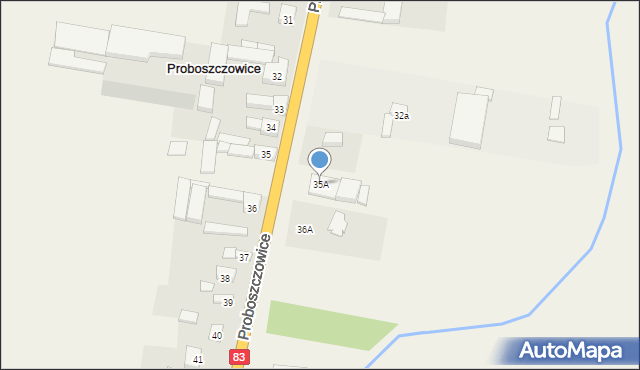 Proboszczowice, Proboszczowice, 35A, mapa Proboszczowice