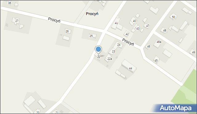 Procyń, Procyń, 22, mapa Procyń