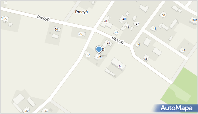 Procyń, Procyń, 22a, mapa Procyń