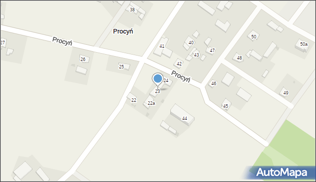 Procyń, Procyń, 23, mapa Procyń