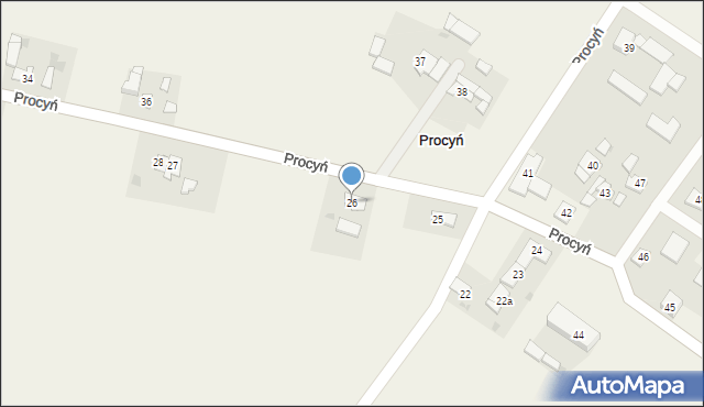 Procyń, Procyń, 26, mapa Procyń