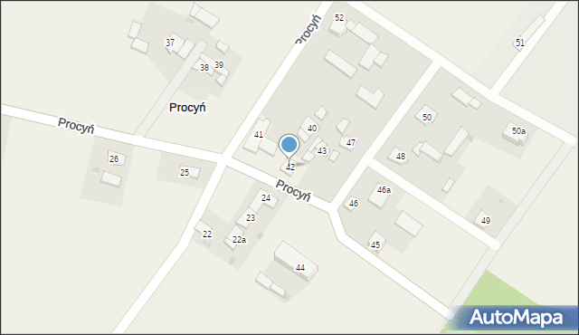 Procyń, Procyń, 42, mapa Procyń