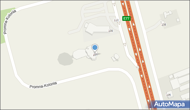 Promna-Kolonia, Promna-Kolonia, 107, mapa Promna-Kolonia