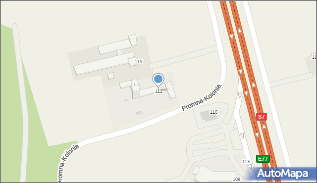 Promna-Kolonia, Promna-Kolonia, 112, mapa Promna-Kolonia