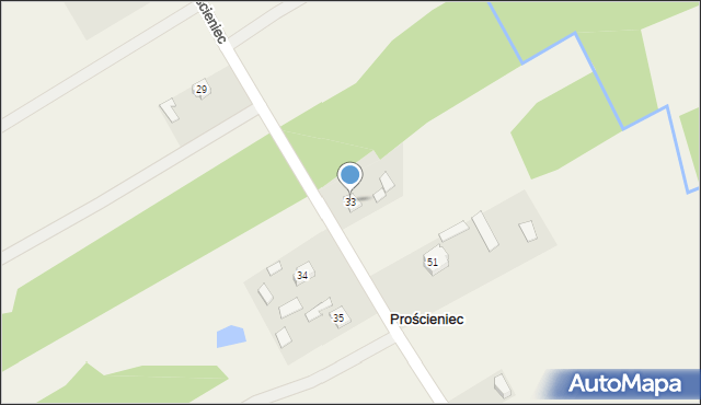 Prościeniec, Prościeniec, 33, mapa Prościeniec