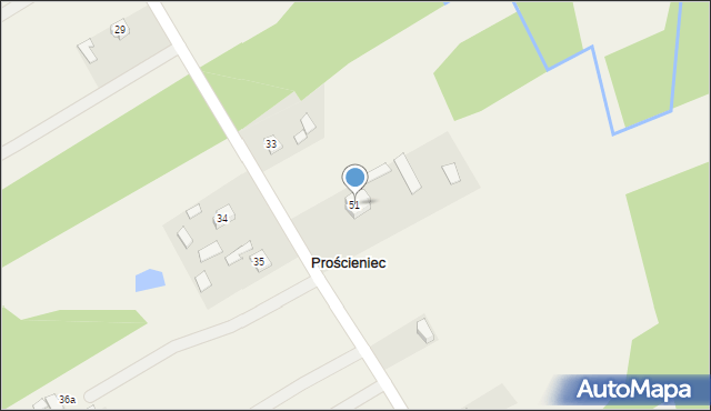 Prościeniec, Prościeniec, 51, mapa Prościeniec