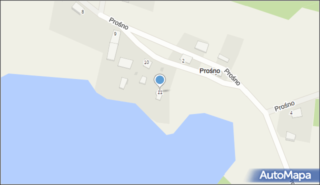 Prośno, Prośno, 11, mapa Prośno