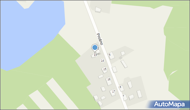 Prośno, Prośno, 13, mapa Prośno