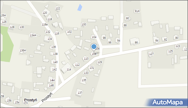 Prostyń, Prostyń, 108, mapa Prostyń