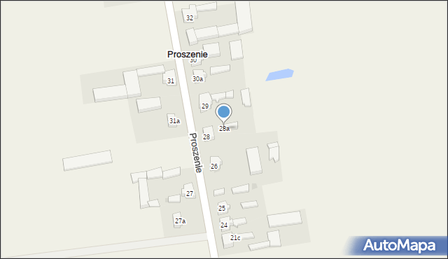 Proszenie, Proszenie, 28a, mapa Proszenie