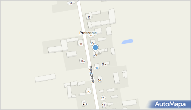 Proszenie, Proszenie, 29, mapa Proszenie